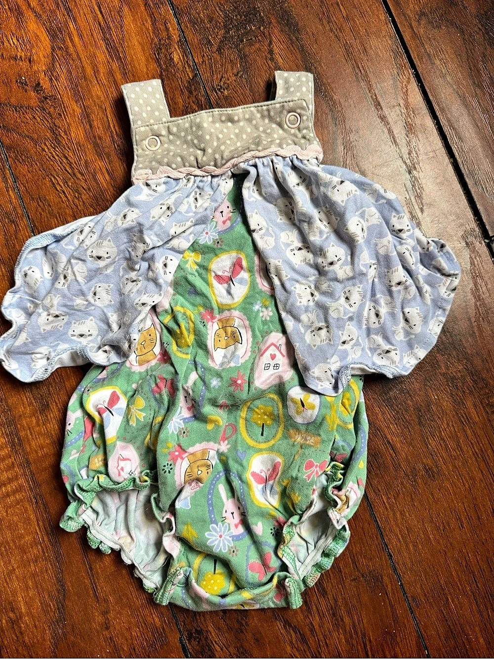 Matilda Jane Baby Romper Floral Green & Blue Size 3M